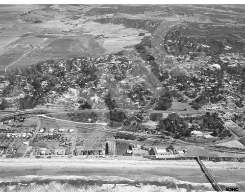 Del Mar - aerial - 1955 - San Diego History Center
